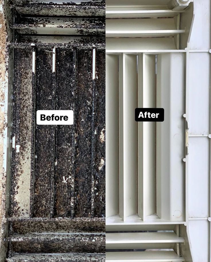 Before and after duct cleaning comparison