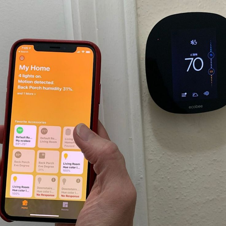Smart thermostat with mobile app control